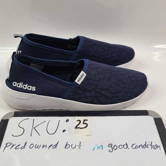 Adidas Women's Navy Cloudfoam Lite AC8476 Mesh Slip-On Casual Shoes Size 10 - Picture 7 of 7